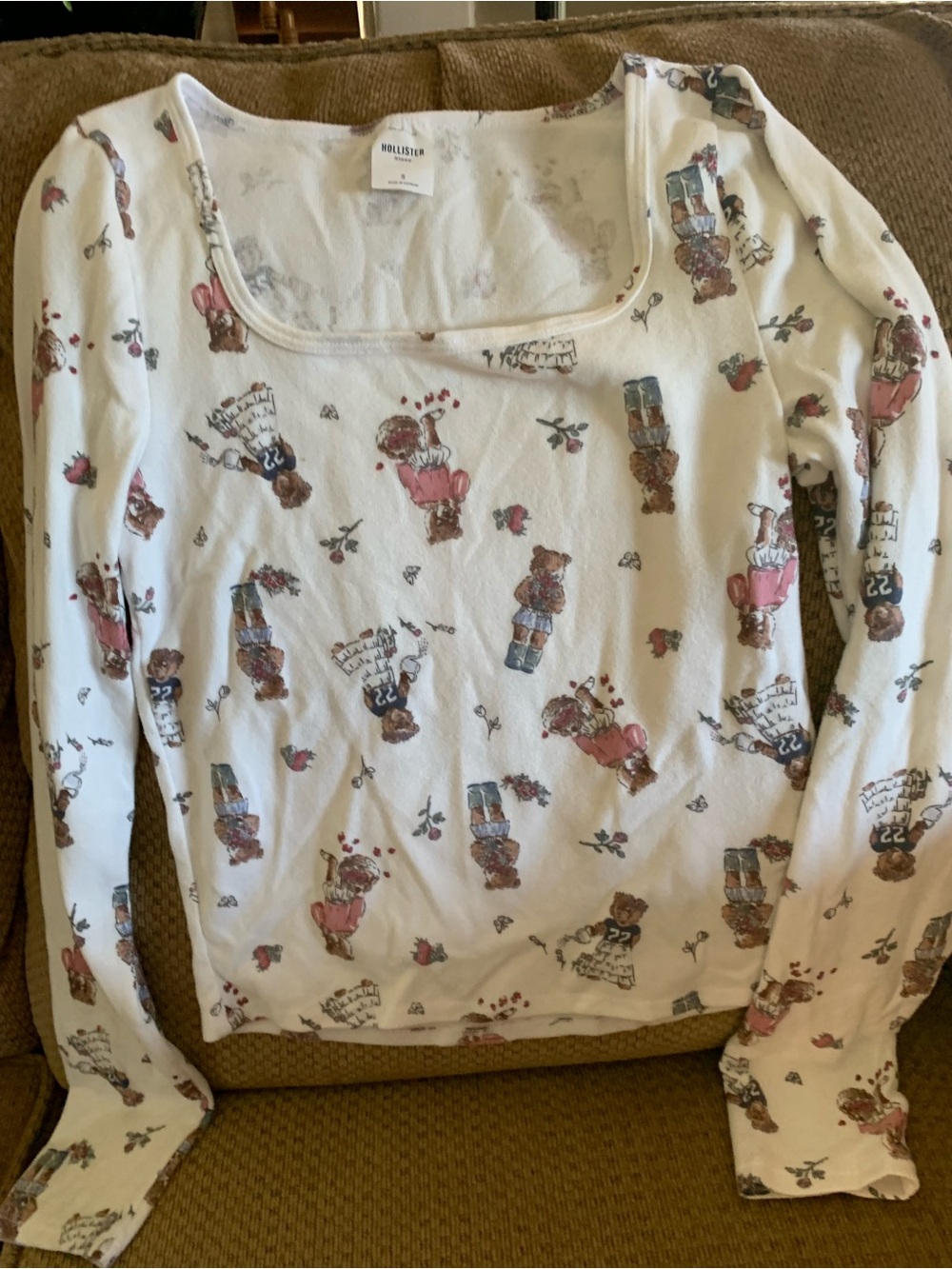 Hollister White Bear Print sleep shirt SMALL - Picture 4 of 4